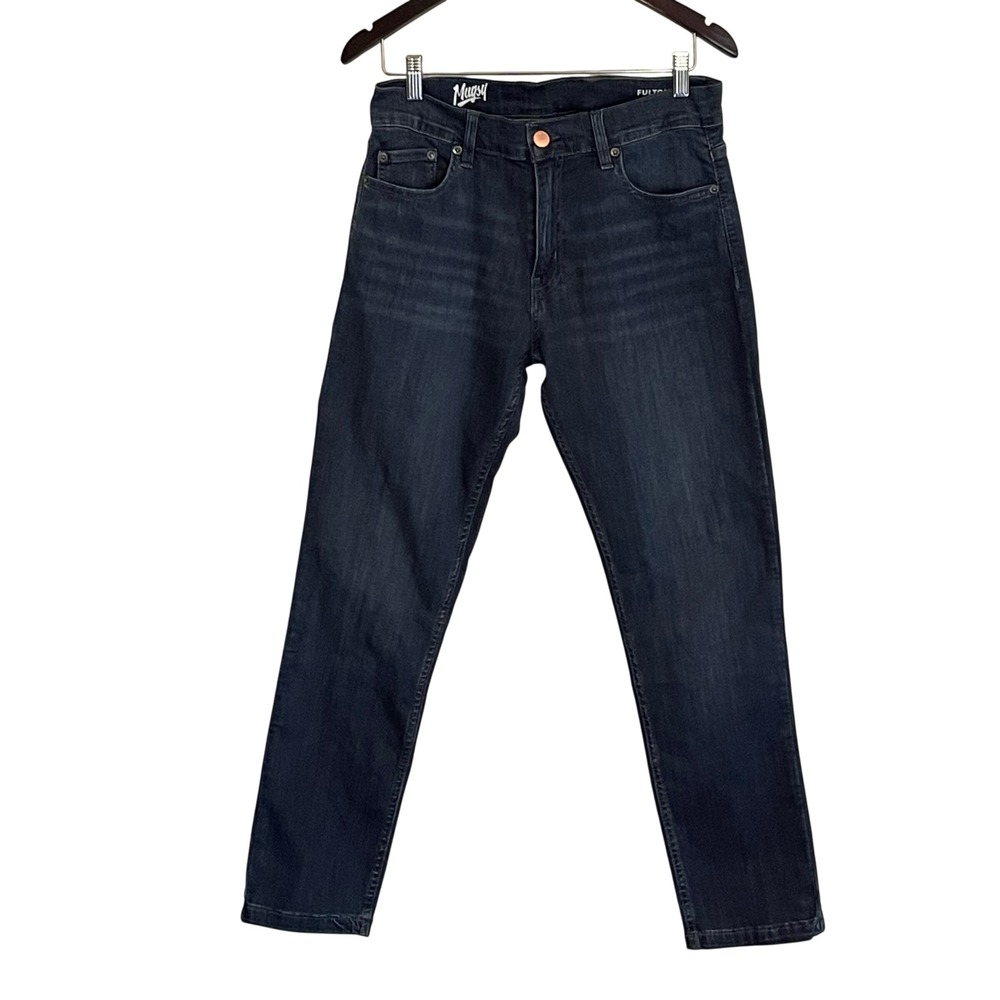 Mugsy Fultons Mens Dark Wash Slim‎ Straight Stretch Jeans 32x30 Indigo FLX3NFU